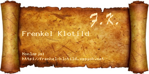 Frenkel Klotild névjegykártya
